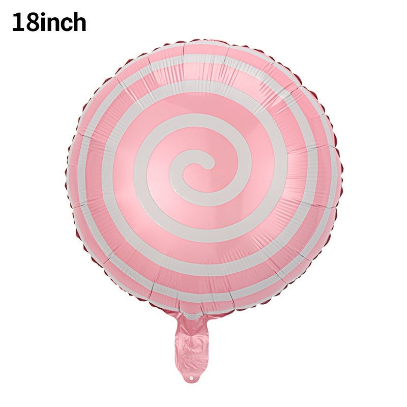 18" Pink Candy Swirl Foil Balloon