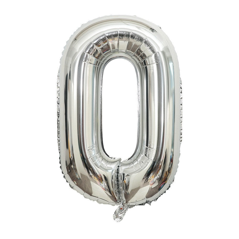 40" Silver Number Foil Balloon