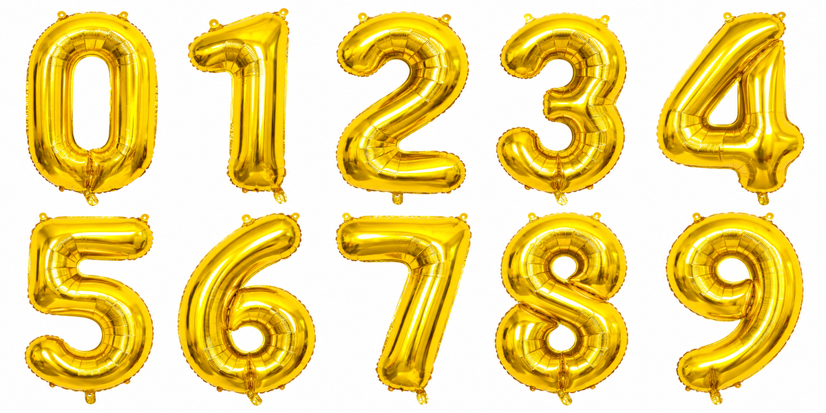 40" Gold Number Foil Balloon