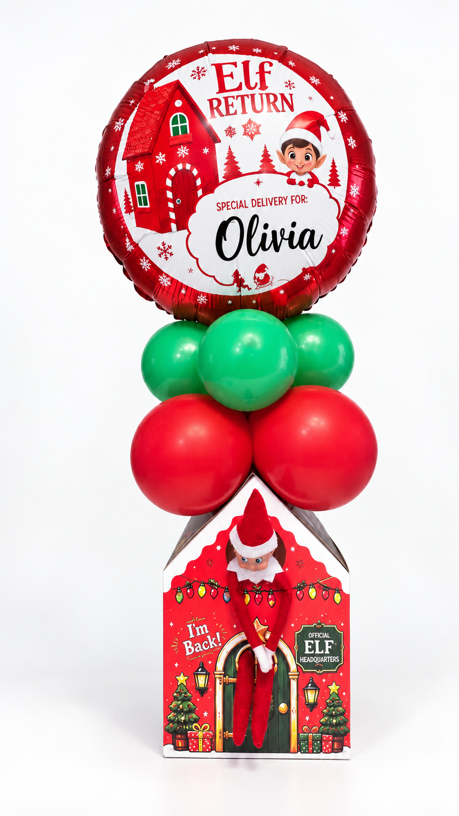 Elf Returns Personalized Balloon Set