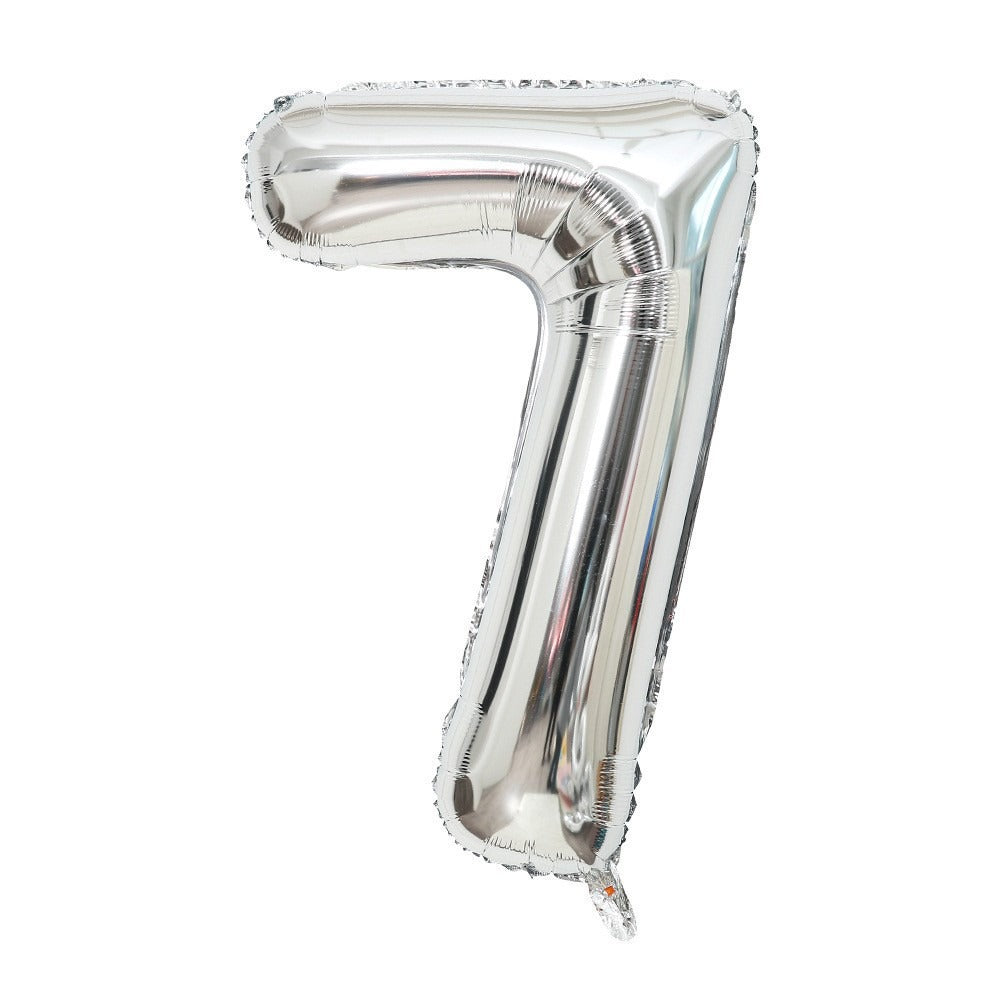 40" Silver Number Foil Balloon