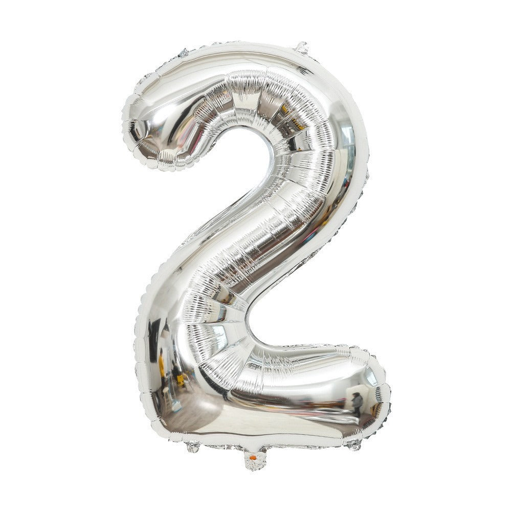 40" Silver Number Foil Balloon