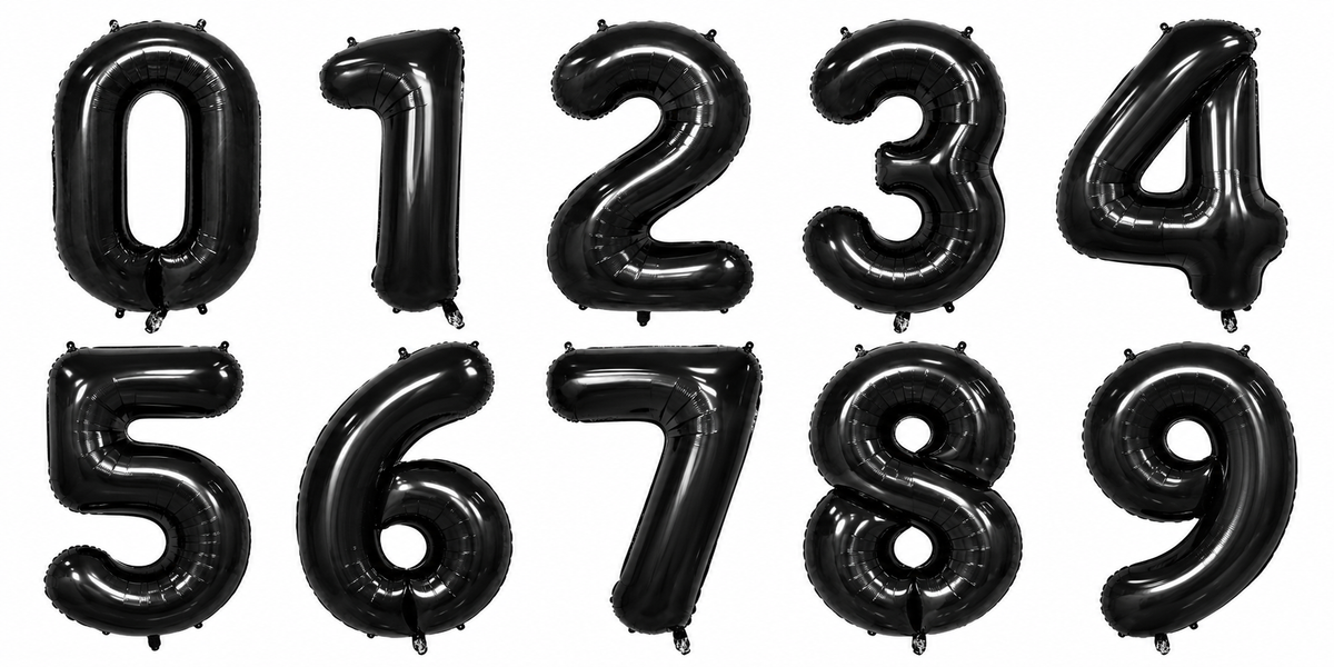 40" Black Number Foil Balloon